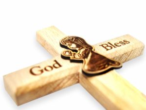 Girl Engraved Faith Cross for Christmas Wooden (8x...