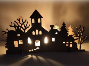 Christmas Decorations DIY Creepy House Shadow Ligh...