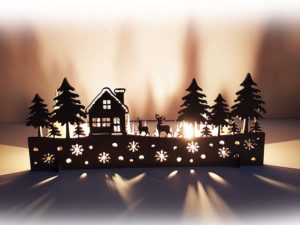 Christmas Decorations DIY Two Deer Shadow Light Wi...