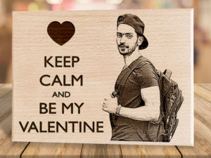 Valentine’s Day Personalized Engraved Wooden Frame Gift for Boyfriend or Husband (9×7 inches)