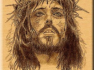 Christmas Engraved Jesus Photo Wooden Plaque (9...