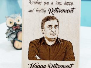 Wooden Engraved Photo Plaque Retirement Gift for Mother (7X4, Inches)