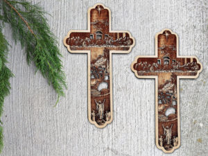 Engraved Story on Cross for Christmas Decorations ...