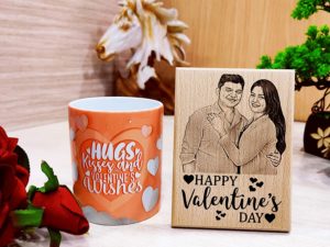 Valentine’s day Combo Personalized Engraved Photo Frame with Mug Gift for Couples