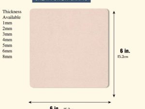 Square Blank Unfinished Wood Coasters (Set of 6, S...