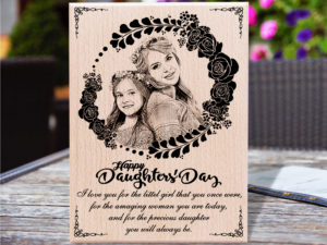Daughters Day Personalized Engraved Wooden Photo F...