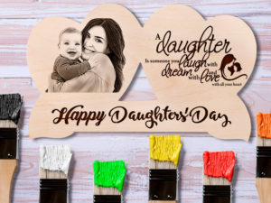 Daughters Day Engraved Personalized Wooden Photo F...