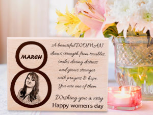Women’s Day Engraved Photo Wooden Plaque Gif...