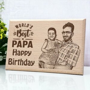 Personalized Engraved Wooden Best Dad Photo Frame