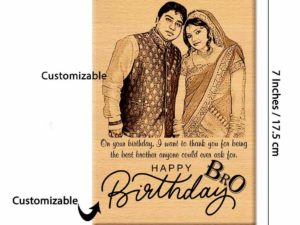 Customized Engraved Wooden Frame with Photo and Ca...