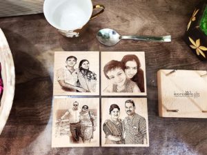 Personalized Engraved Wooden Photo Tea Cup Coaster...