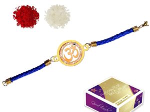 Gold Plated OM Bracelet Incredible Rakhi with Roli...