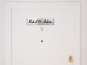 Customized Name or Number Plate for Home (Silver, ...