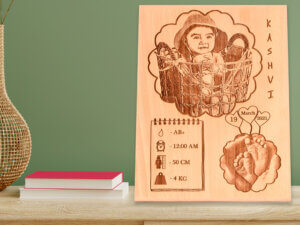 Personalized Engraved Wooden Photo Frame For New B...