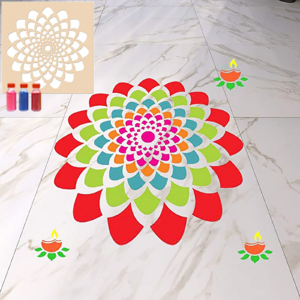 DIY Rangoli Stencils – MDF Stencil with Six ...