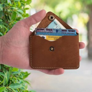 Stylish Vegan Leather Card Holder Wallet (Brown)