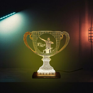 Personalized LED Photo Frame Trophy with Wood Ligh...