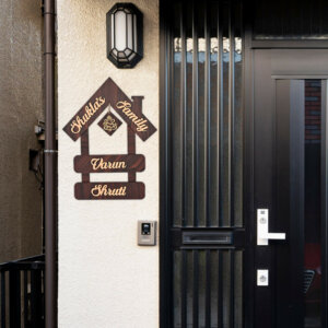 Personalized Wooden Hanging Name Plate For Home &#...