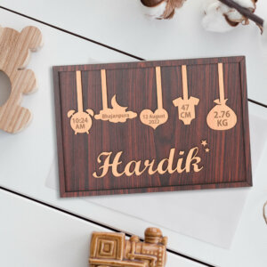 Personalized Wooden Name Frame For New Born Baby W...