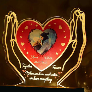 Personalized Illusion Hand Holding Heart Photo LED...