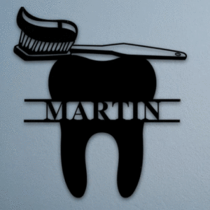 Personalized MDF Tooth Wall Emblem Gift For Dentis...