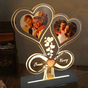 Personalized Double Heart With Infinity LED Photo ...