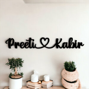 Personalized Wooden Wall Emblem – Couple Name �...