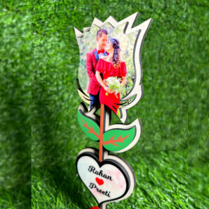 Beautiful Customized Wooden Photo Rose with Couple...