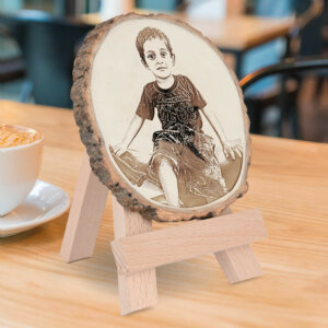 Personalized Natural Wooden Slice Photo Frame with...