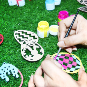 DIY Easter Wooden Egg Ornaments Set of 15 With Col...