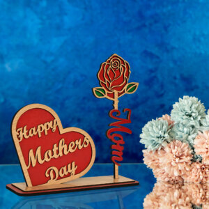 Wooden Mother’s Day Rose and Mother Day Hear...