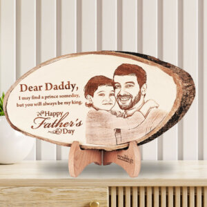 Personalized Engraved Natural Wood Photo Frame Gif...