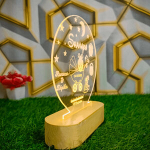 Personalized Premium Round LED Lamp For Baby With ...