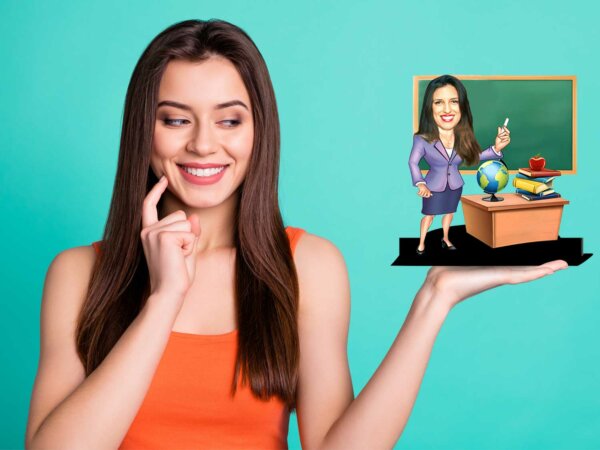 Caricature gift for female teacher