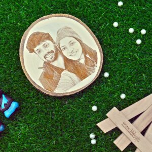 Personalized Natural Wooden Slice Photo Frame For ...