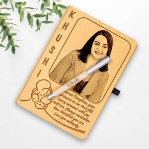 Personalized Wooden Pen & Photo Diary for Dau...