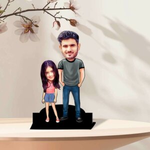 Custom Father Daughter Caricature – Unique G...