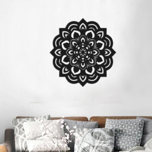 Lotus Flower Mandala Wood Wall Art Decor For Bedro...