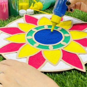 Sun Flower Reusable Stencil for floor with 6 rango...