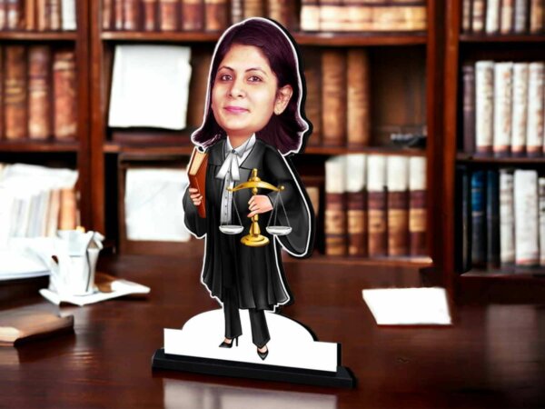 Female advocate caricature