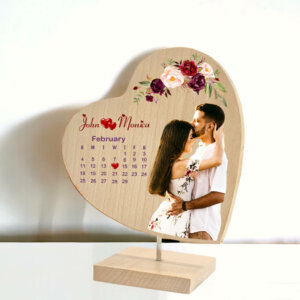 Personalized Wooden Double Side Couple Calendar He...