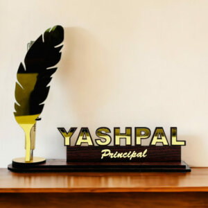 Personalized Pen Holder Desk Name Plate with Pen