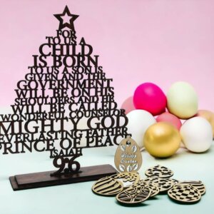 Easter Egg DIY Ornaments & Wooden Tree Easter...