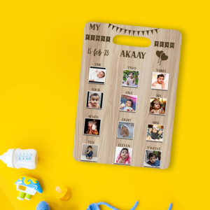 Personalized Wooden 12 Months Baby Photos Board