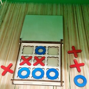 Classic Wooden Tic Tac Toe Game – Handcrafted St...