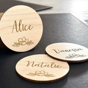Personalized Wooden Coaster Set of 5 With Name