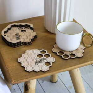 Premium HoneyBee Design Coasters for Tea, Coffee &...