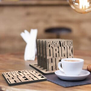 Stylish Wooden Coaster Set for Home & Office
