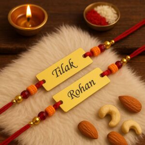 Custom Name Rakhi for Brothers Set of 2