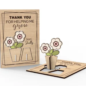 Thank You Teacher Popup Card Personalized Gift